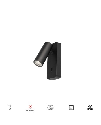 NOTTE * APLIQUE LECTOR MINI GU10 - NEGRO